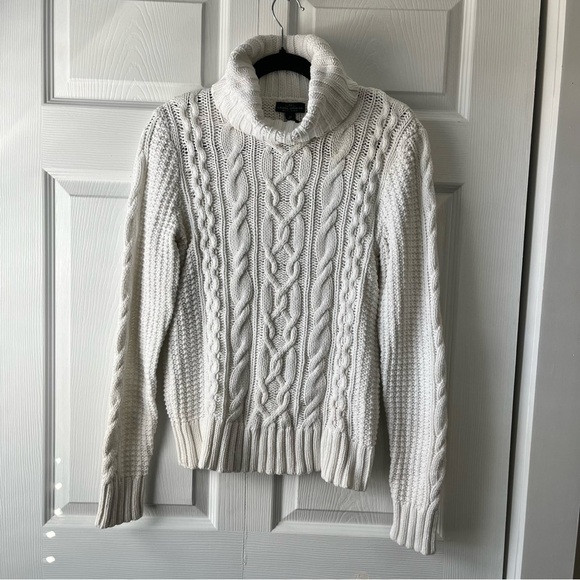 Ralph Lauren Jeans Co LRL Cable Knit Cowl Neck Chunky Fisherman Sweater, Sz M - Picture 1 of 4